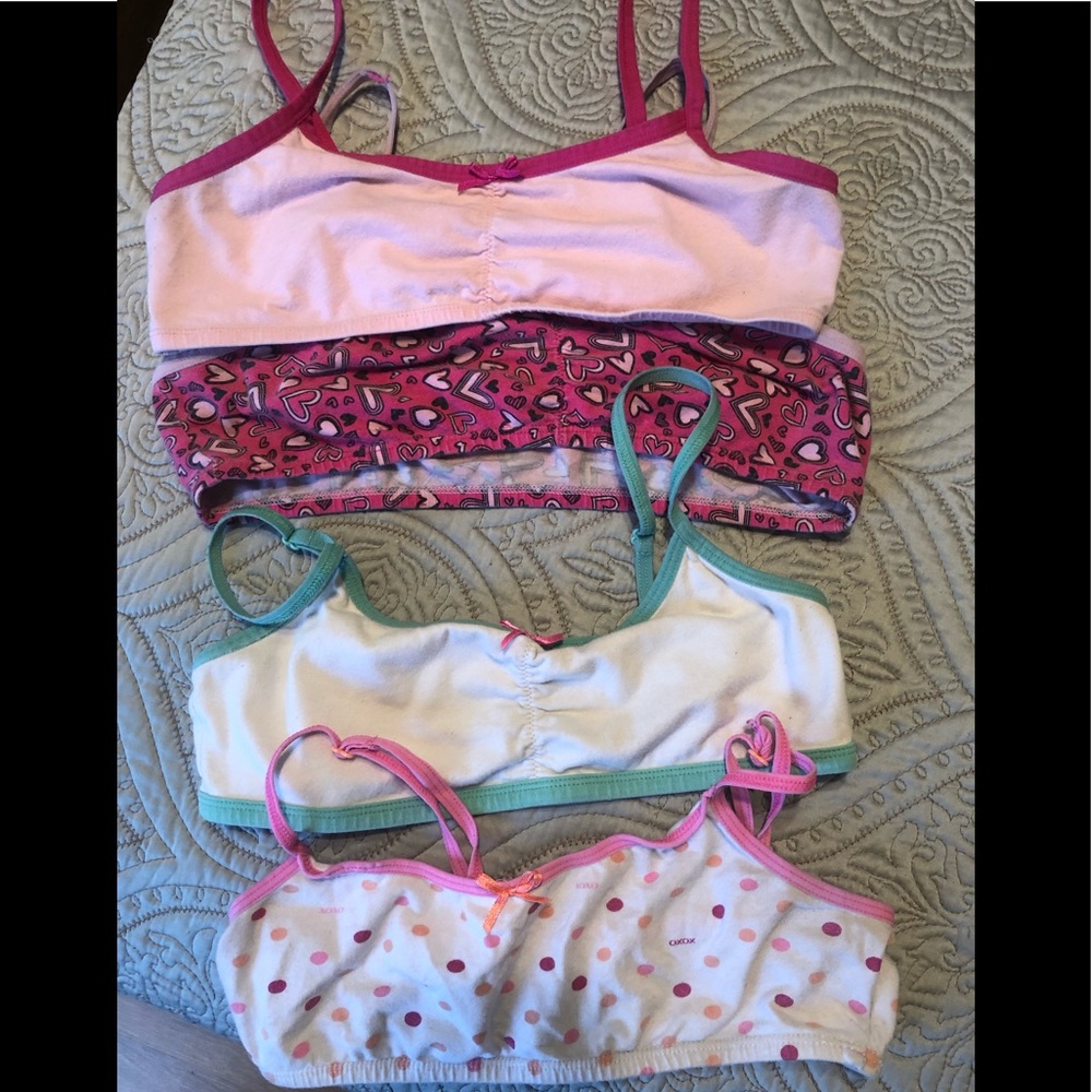 Girls Training Bras set of 4 miscellaneous sizes.